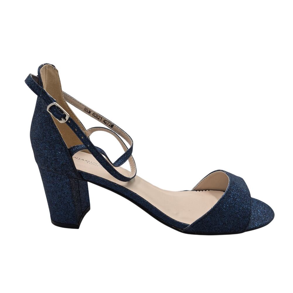 NEW Touch Ups Women's Jackie heeled strapped Sandal navy Women size 9.5